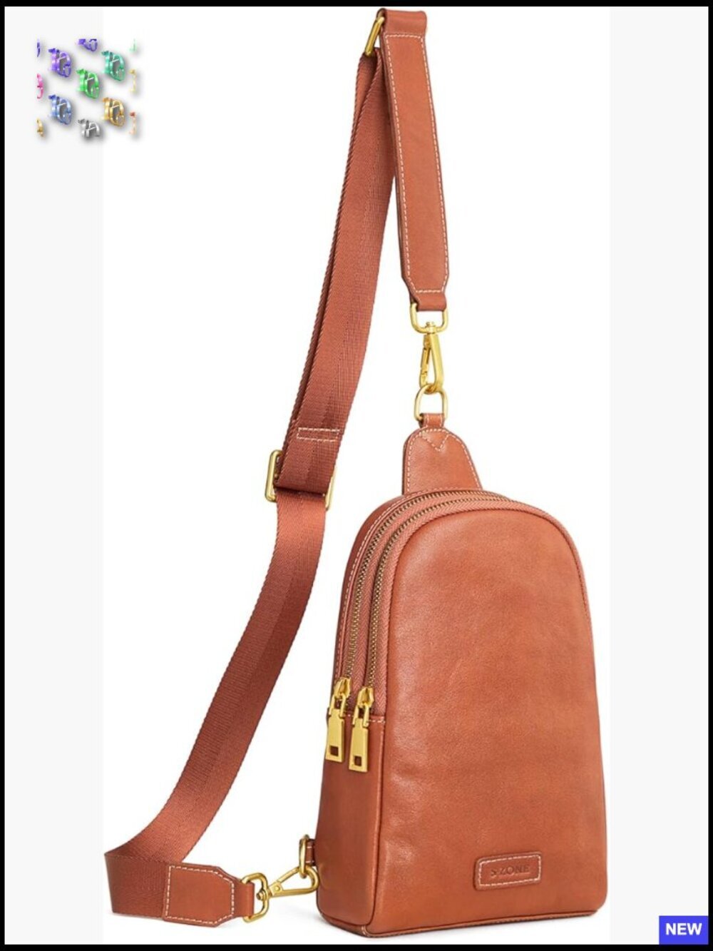 Leather Crossbody Sling Bag RFID Anti Theft Shoulder Purse Fanny Pack Travel